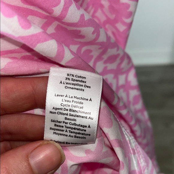 Talbots Pink Geometric Button Down Shirt - Picture 11 of 12